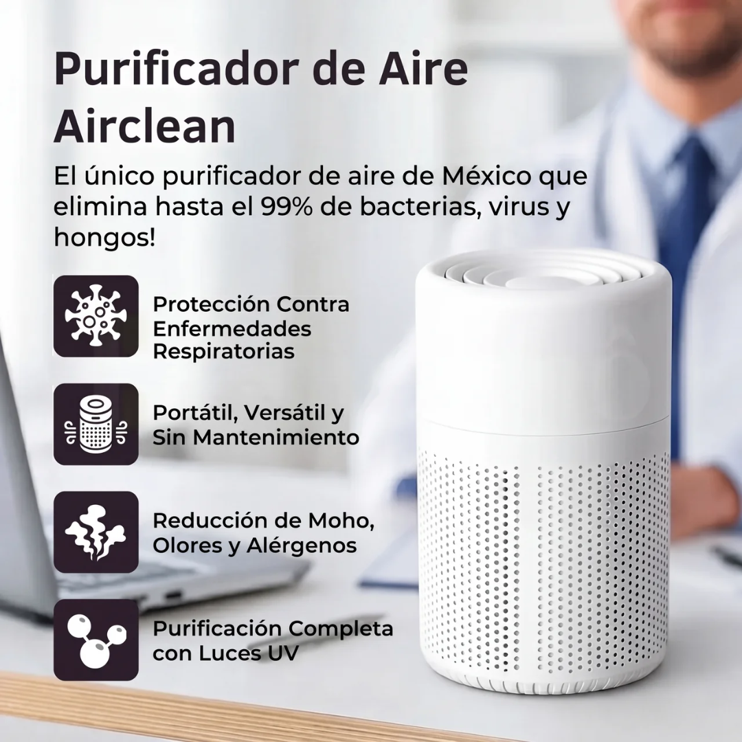 Purificador de Aire AirClean KSA4 - Con filtro HEPA y función ionizadora
